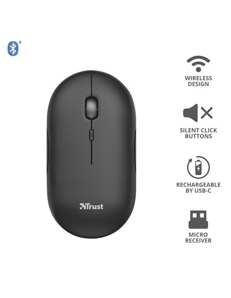 RATON TRUST PUCK RECARGABLE WIRELESS BLUETOOH BLAC