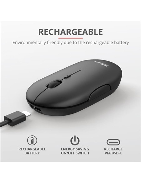 RATON TRUST PUCK RECARGABLE WIRELESS BLUETOOH BLAC