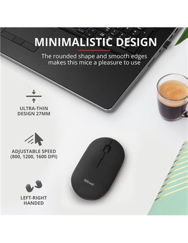 RATON TRUST PUCK RECARGABLE WIRELESS BLUETOOH BLAC