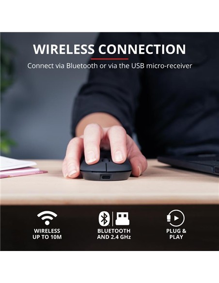 RATON TRUST PUCK RECARGABLE WIRELESS BLUETOOH BLAC