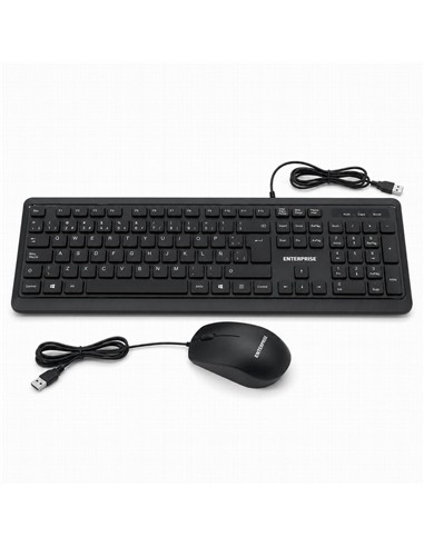 TECLADO + RATON ENTERPRISE PRO KM102 ISLE USB BLAC
