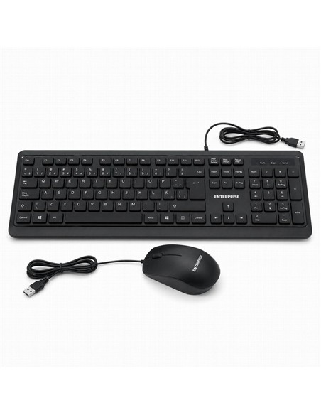 TECLADO + RATON ENTERPRISE PRO KM102 ISLE USB BLAC