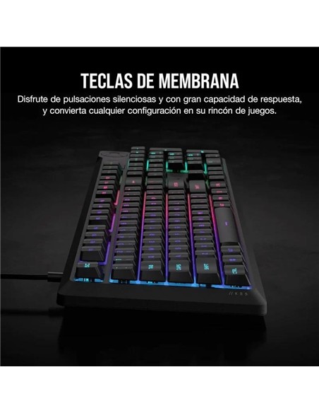 TECLADO GAMING CORSAIR K55 USB ICUE BLACK