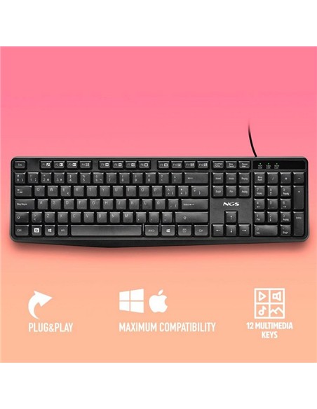 TECLADO NGS FUNKY V4 USB MULTIMEDIA BLACK