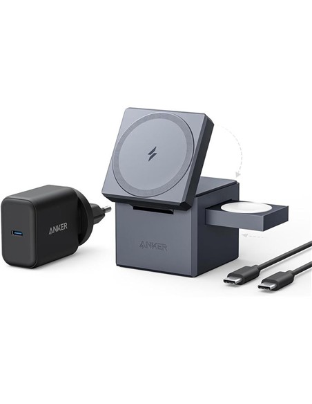 CARGADOR ANKER CUBO 3 EN 1 MAGSAFE AURICULARES+SMA