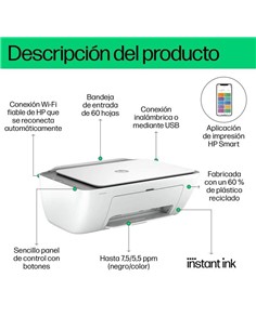IMPRESORA HP DESKJET MULTIFUNCION 2820E COLOR WIFI 2