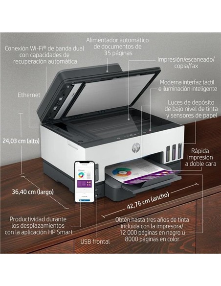 IMPRESORA HP SMART TANK MULTIFUNCION 7605 COLOR WI