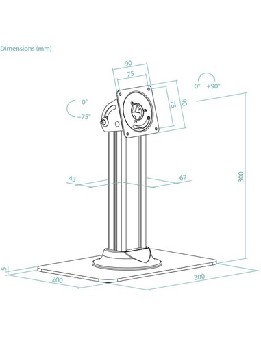 SOPORTE DE MESA TABLET TOOQ TQATC2601-B PARA MARCO