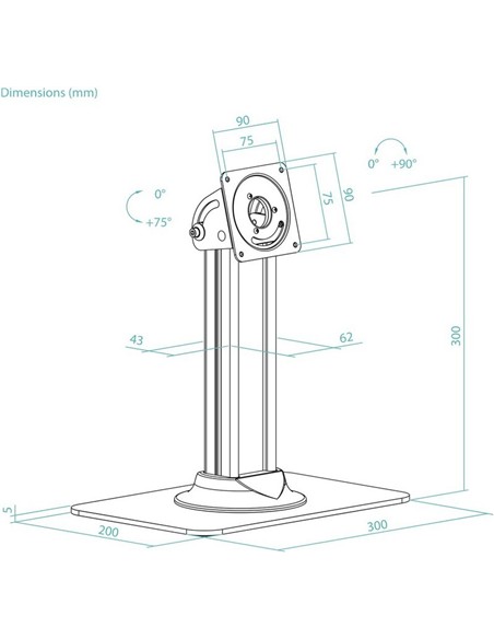 SOPORTE DE MESA TABLET TOOQ TQATC2601-B PARA MARCO