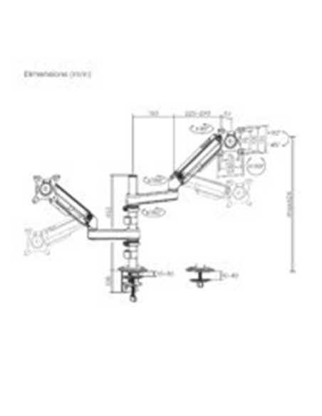 SOPORTE DE MESA TV/MONITOR AISENS 17 - 32 2 BRAZOS