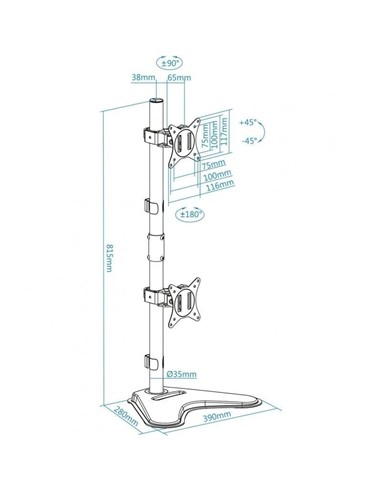 SOPORTE DE SOBREMESA MONITOR TOOQ 17-32 9KG 2 BRAZ