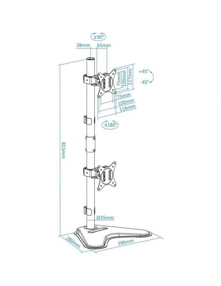 SOPORTE DE SOBREMESA MONITOR TOOQ 17-32 9KG 2 BRAZ