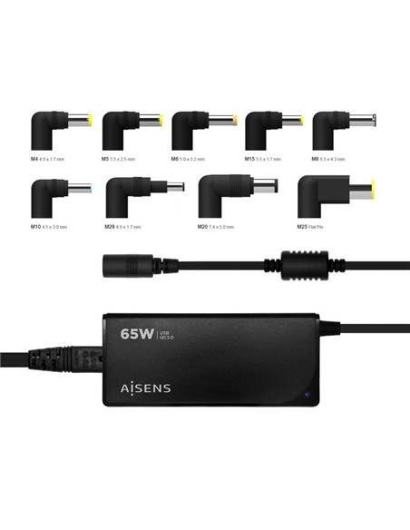 CARGADOR PORTATIL AISENS 65W AUTOMATICO + 9 CONECT