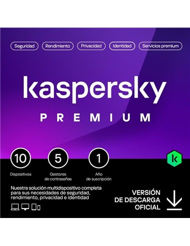 ANTIVIRUS KASPERSKY PREMIUM 1YEAR 10L PC/MAC/ANDRO