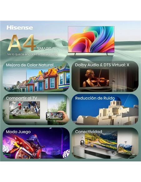 TELEVISOR HISENSE 40 QLED FHD USB SMART TV ANDROID
