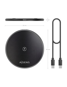 BASE DE CARGA AISENS WIRELESS SMARTPHONE 15W BLACK 2