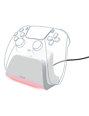 BASE DE CARGA TRUST GXT 255W PARA MANDO PS5 RGB WH